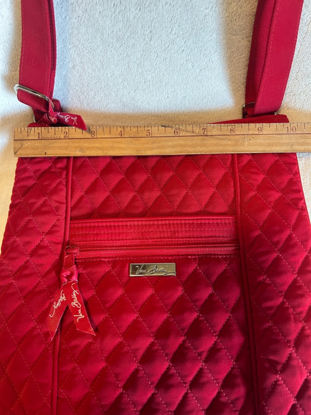 NEW Vera Bradley Tango Red Hipster Crossbody Bag Quilted Tote Purse - Picture 12 of 15
